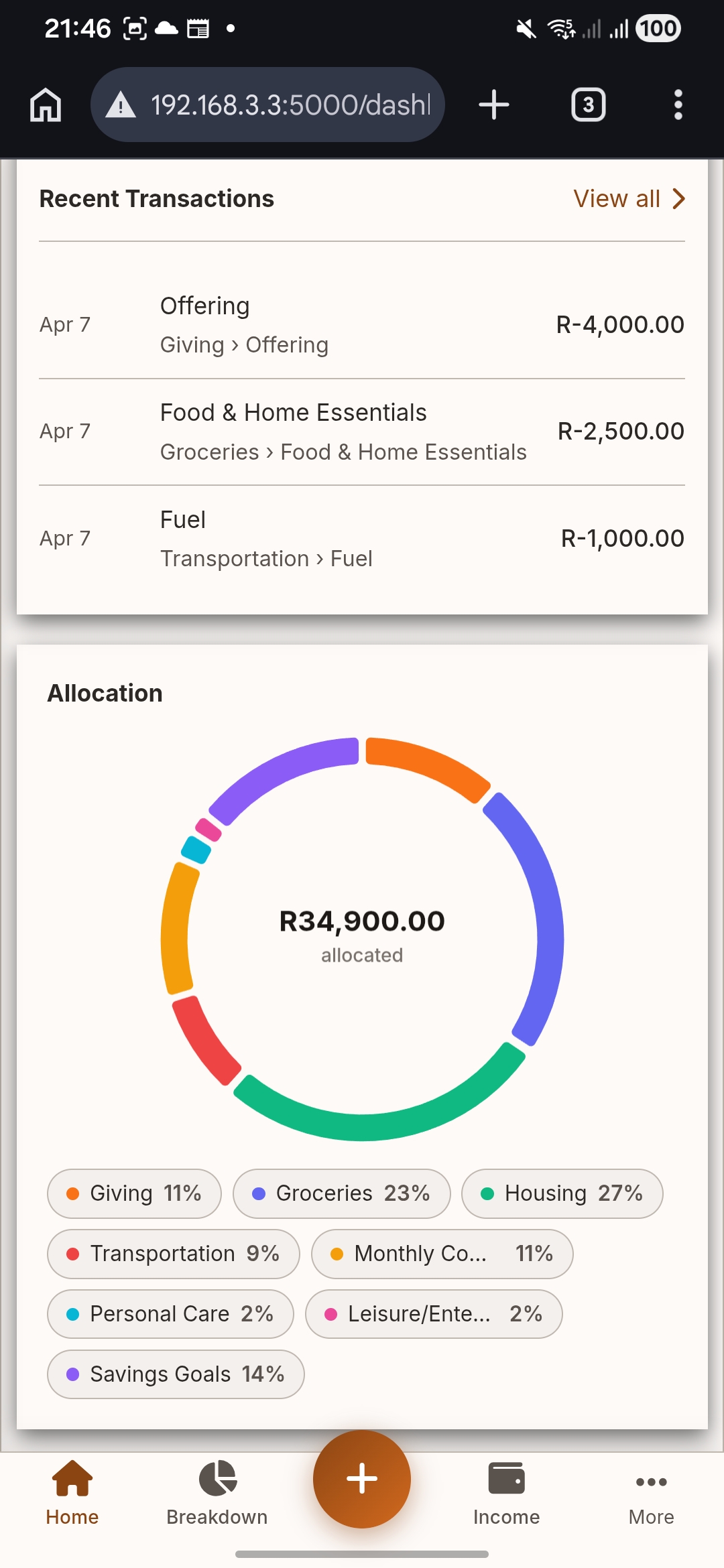 Allocations on mobile